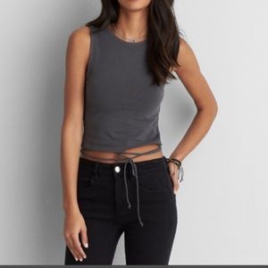 American Eagle Crop- Tie Wrap Tank Top